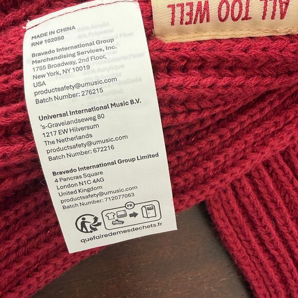 Taylor Swift NIB | All Too Well Lurex Red Sparkly Scarf from Red album - Picture 5 of 7